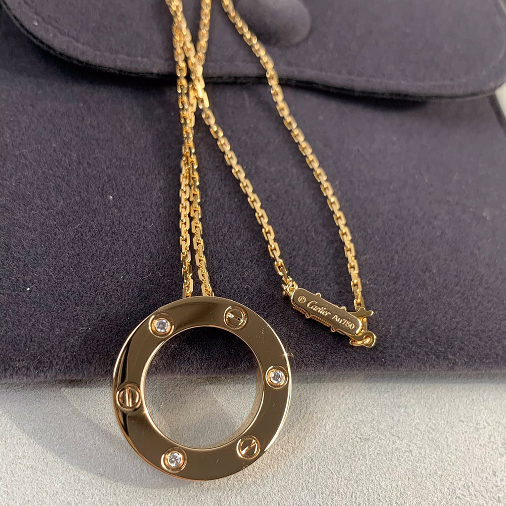 [Rosla]LOVE NECKLACE 16MM 3 DIAMONDS