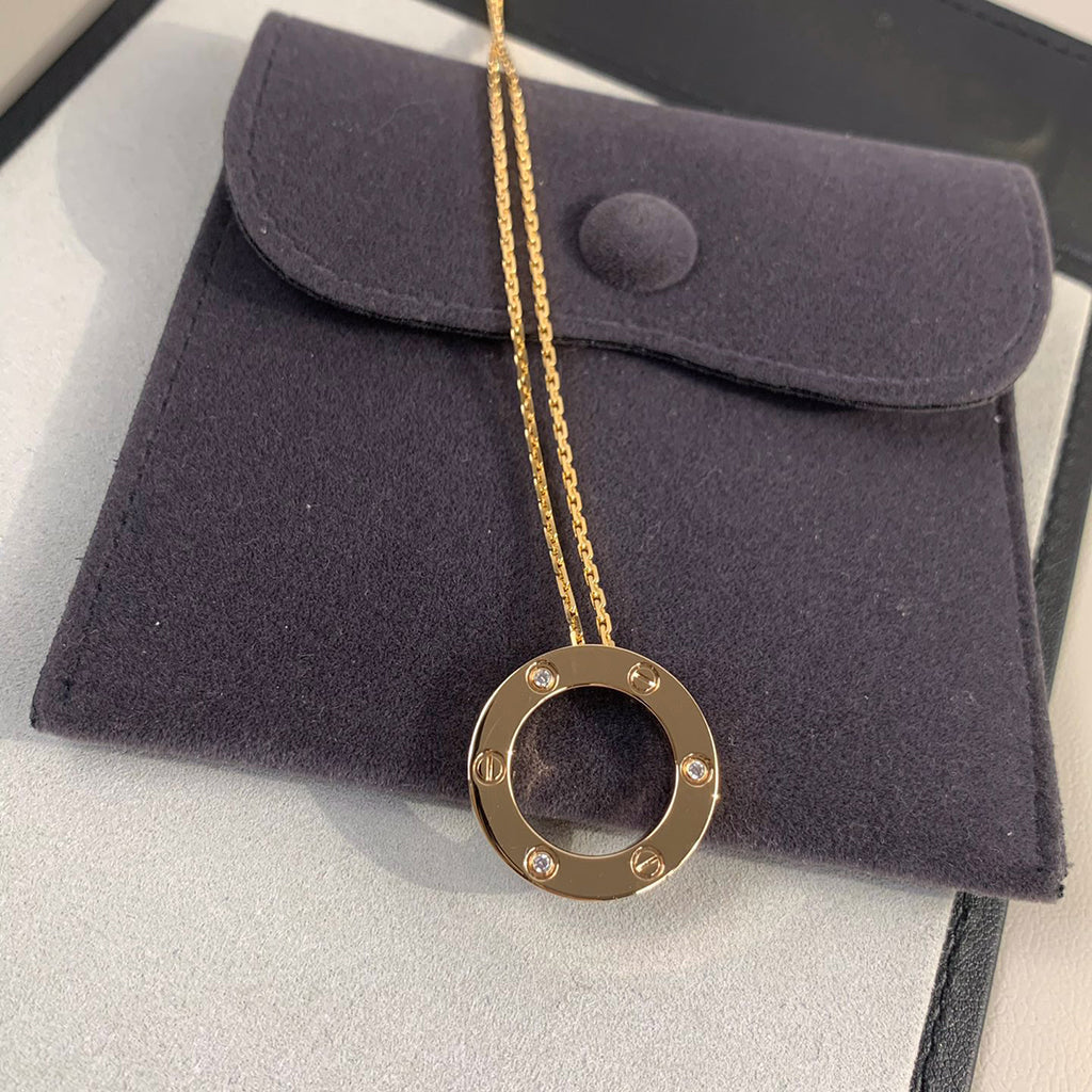 [Rosla]LOVE NECKLACE 16MM 3 DIAMONDS
