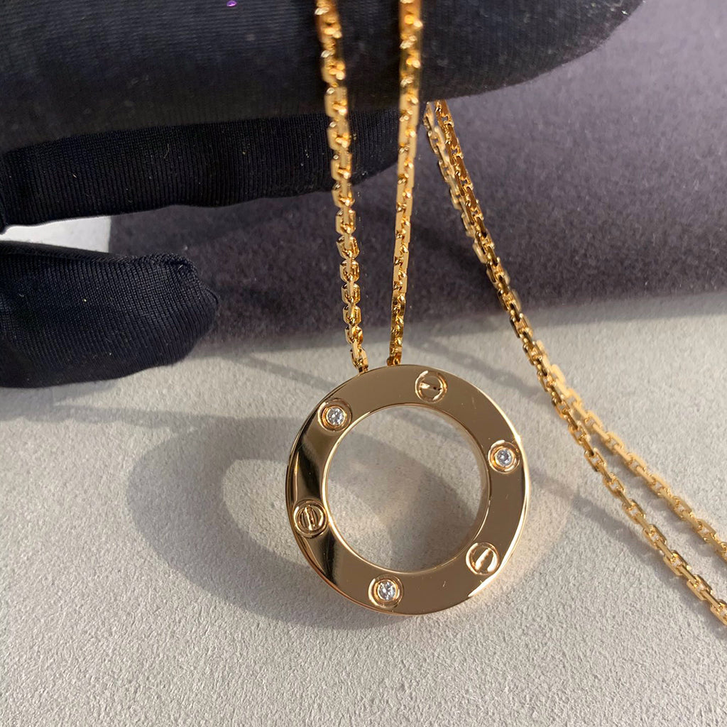 [Rosla]LOVE NECKLACE 16MM 3 DIAMONDS