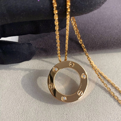 [Rosla]LOVE NECKLACE 16MM 3 DIAMONDS