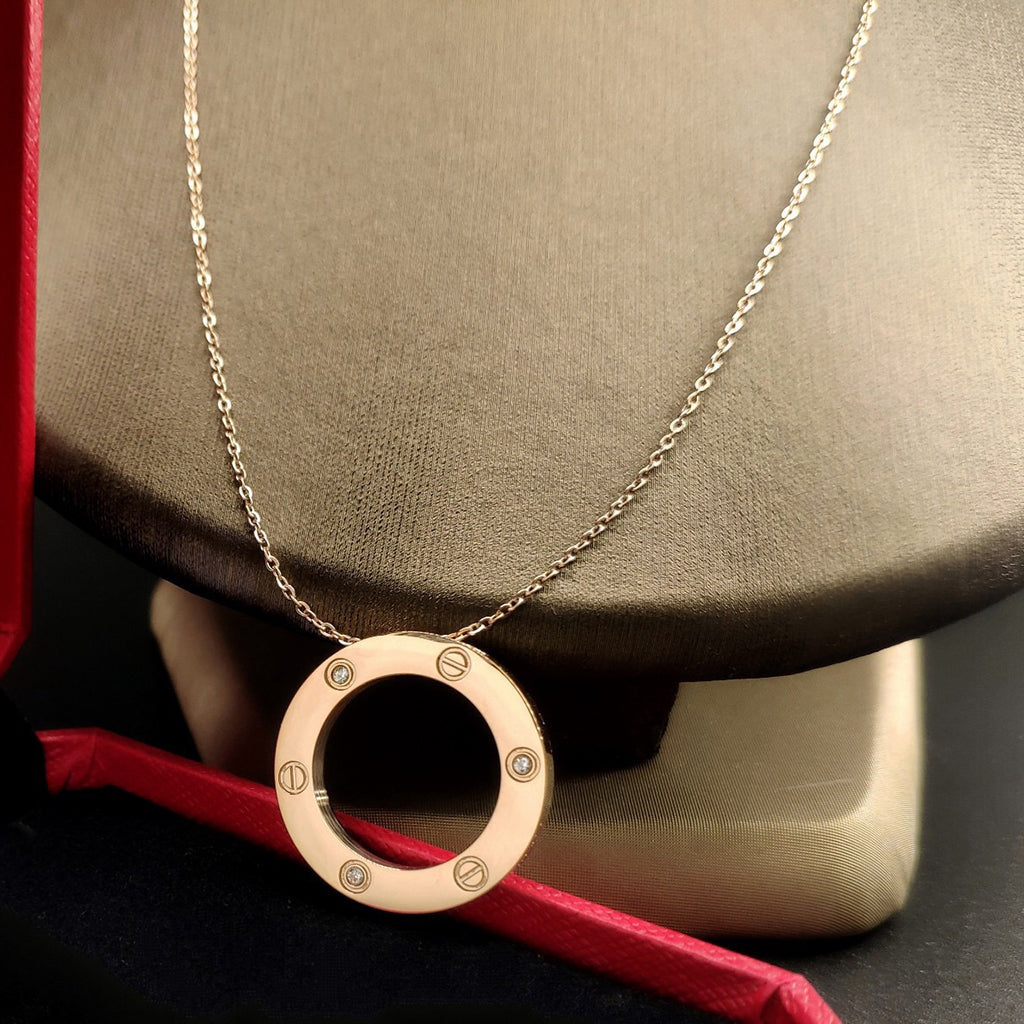 [Rosla]LOVE NECKLACE 16MM 3 DIAMONDS
