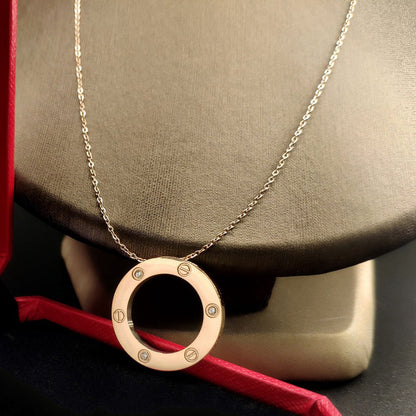 [Rosla]LOVE NECKLACE 16MM 3 DIAMONDS