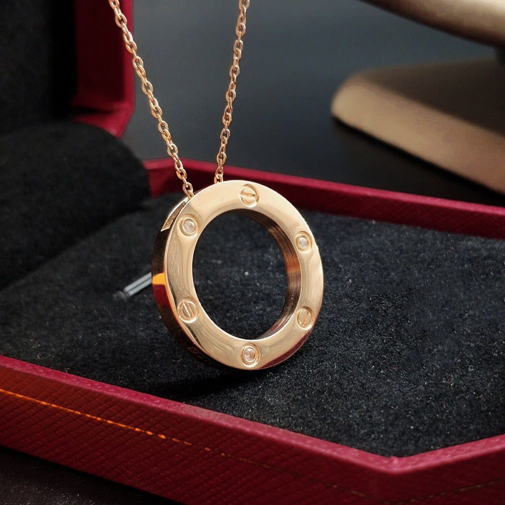 [Rosla]LOVE NECKLACE 16MM 3 DIAMONDS