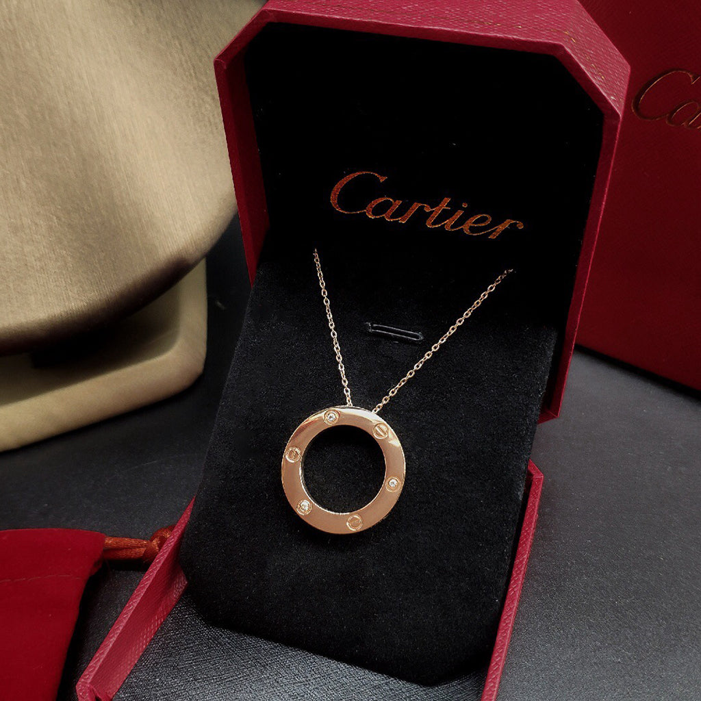 [Rosla]LOVE NECKLACE 16MM 3 DIAMONDS