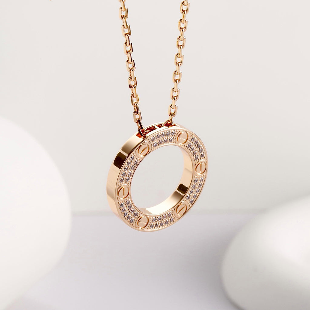 [Rosla]LOVE NECKLACE 16MM  FULL DIAMOND