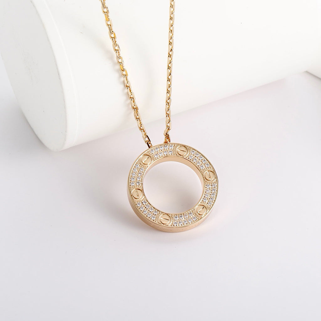 [Rosla]LOVE NECKLACE 16MM  FULL DIAMOND