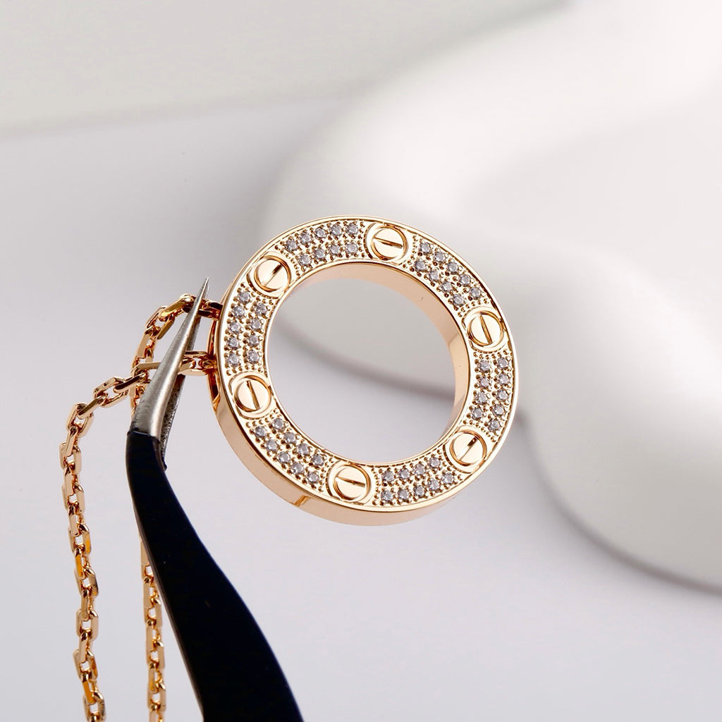 [Rosla]LOVE NECKLACE 16MM  FULL DIAMOND