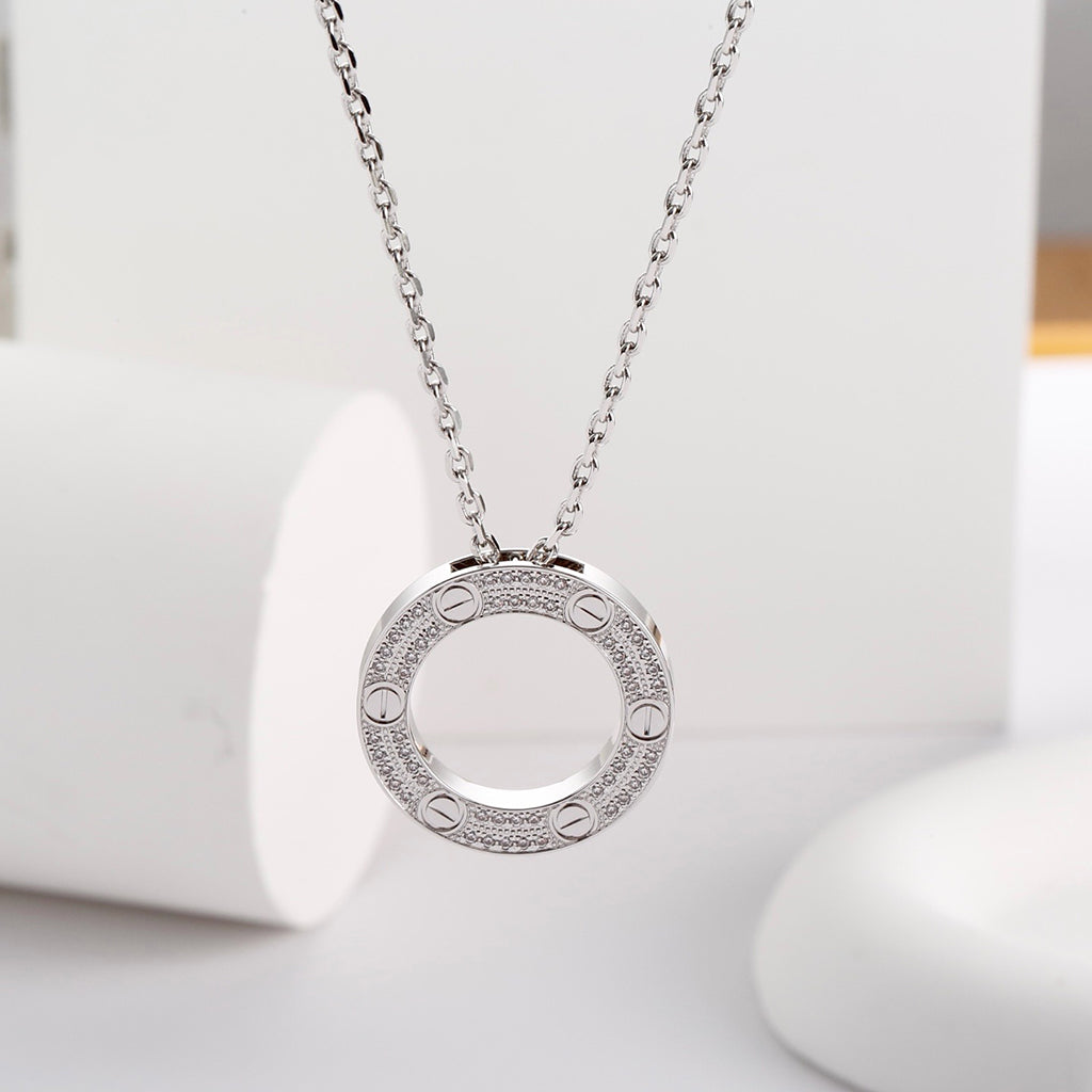 [Rosla]LOVE NECKLACE 16MM  FULL DIAMOND