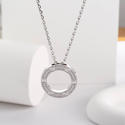[Rosla]LOVE NECKLACE 16MM  FULL DIAMOND