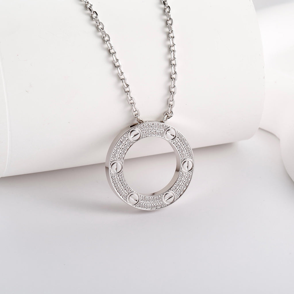 [Rosla]LOVE NECKLACE 16MM  FULL DIAMOND