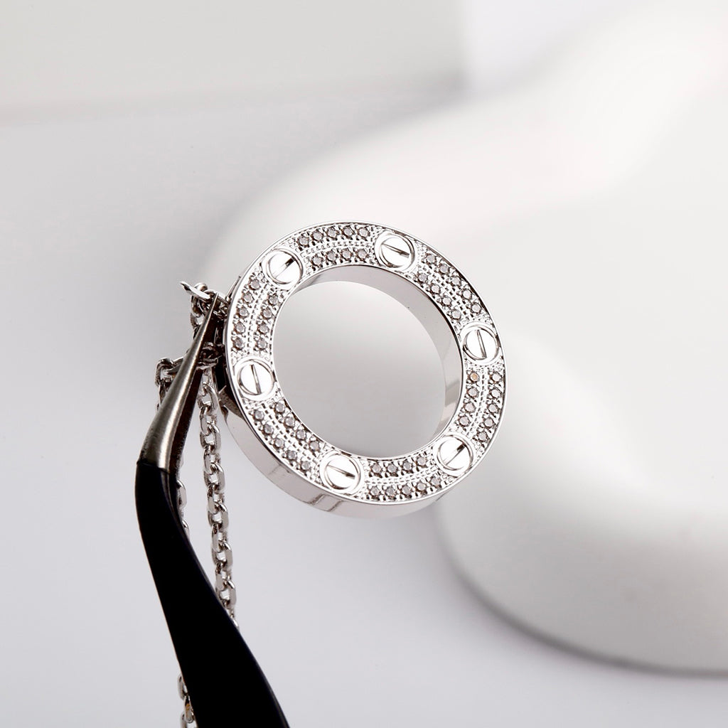 [Rosla]LOVE NECKLACE 16MM  FULL DIAMOND