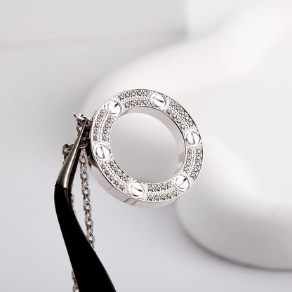[Rosla]LOVE NECKLACE 16MM  FULL DIAMOND