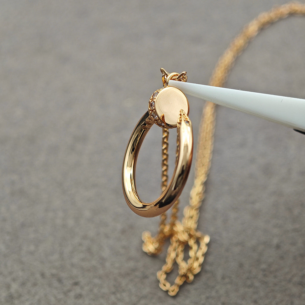 [Rosla]JUSTE NECKLACE HALF DIAMOND