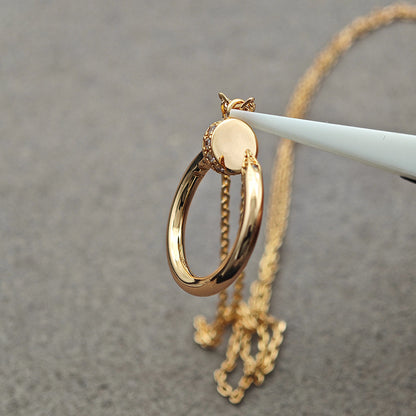 [Rosla]JUSTE NECKLACE HALF DIAMOND