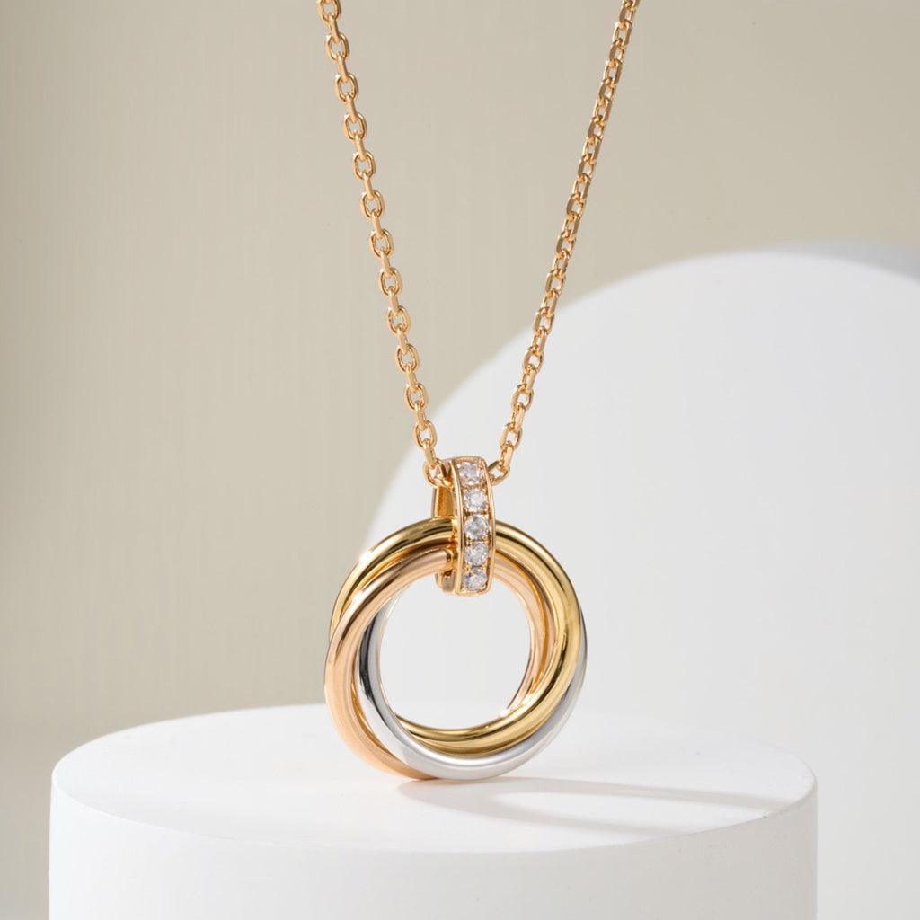 [Rosla]TRINITY MEDIUM  DIAMONDS NECKLACE