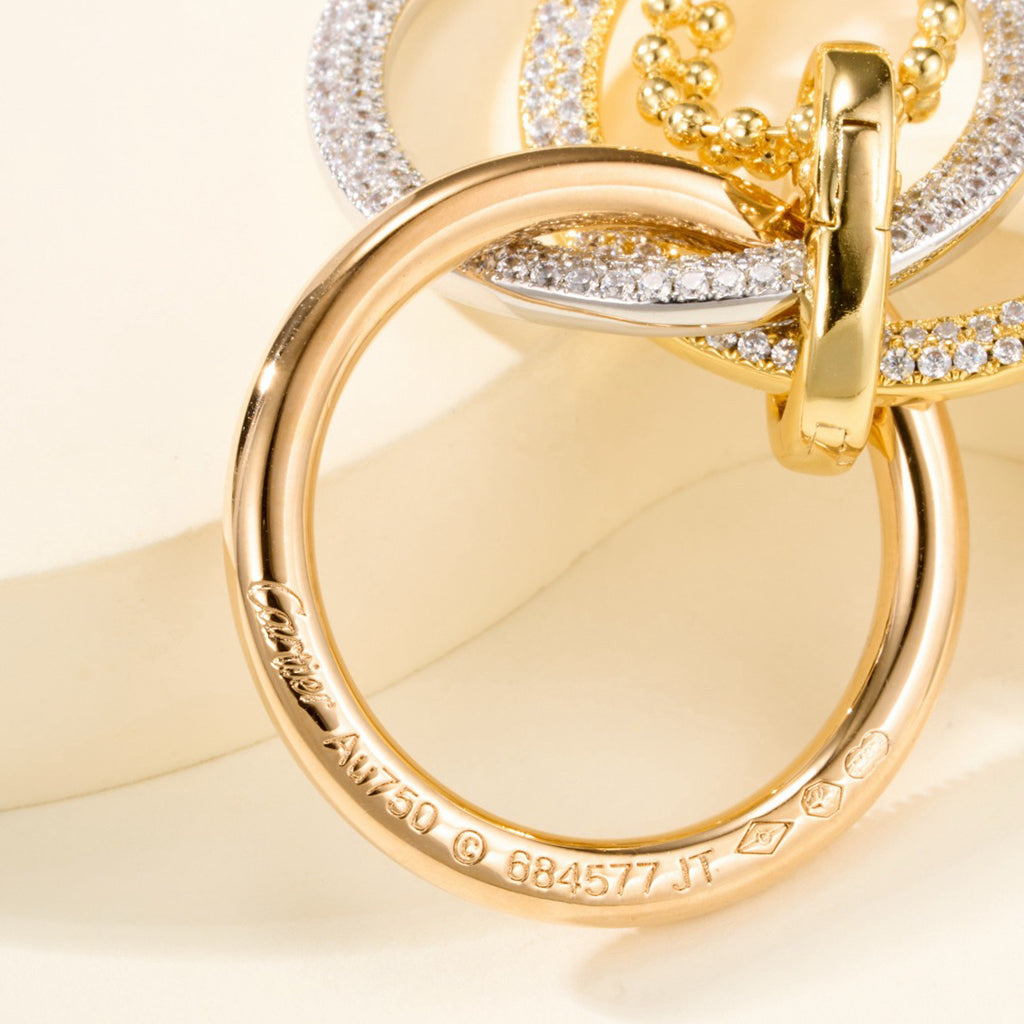 [Rosla]TRINITY LARGE FULL DIAMOND  NECKLACE