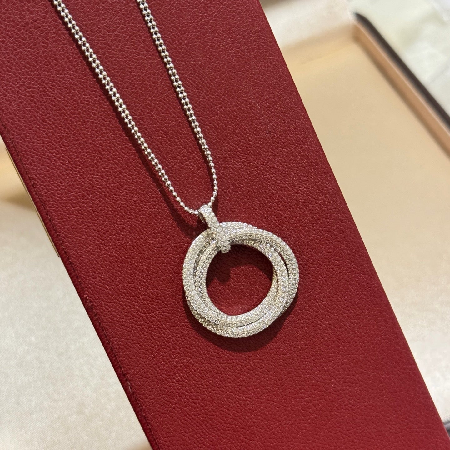[Rosla]TRINITY LARGE FULL DIAMOND  NECKLACE