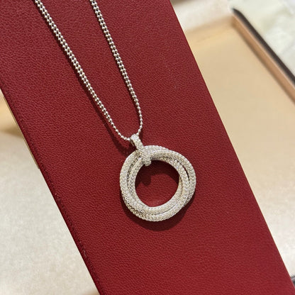 [Rosla]TRINITY LARGE FULL DIAMOND  NECKLACE