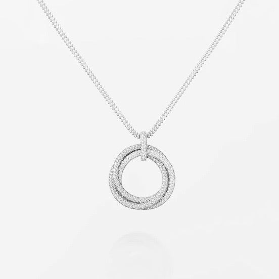 [Rosla]TRINITY LARGE FULL DIAMOND  NECKLACE