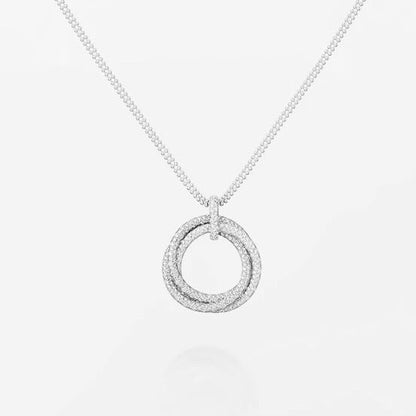 [Rosla]TRINITY LARGE FULL DIAMOND  NECKLACE