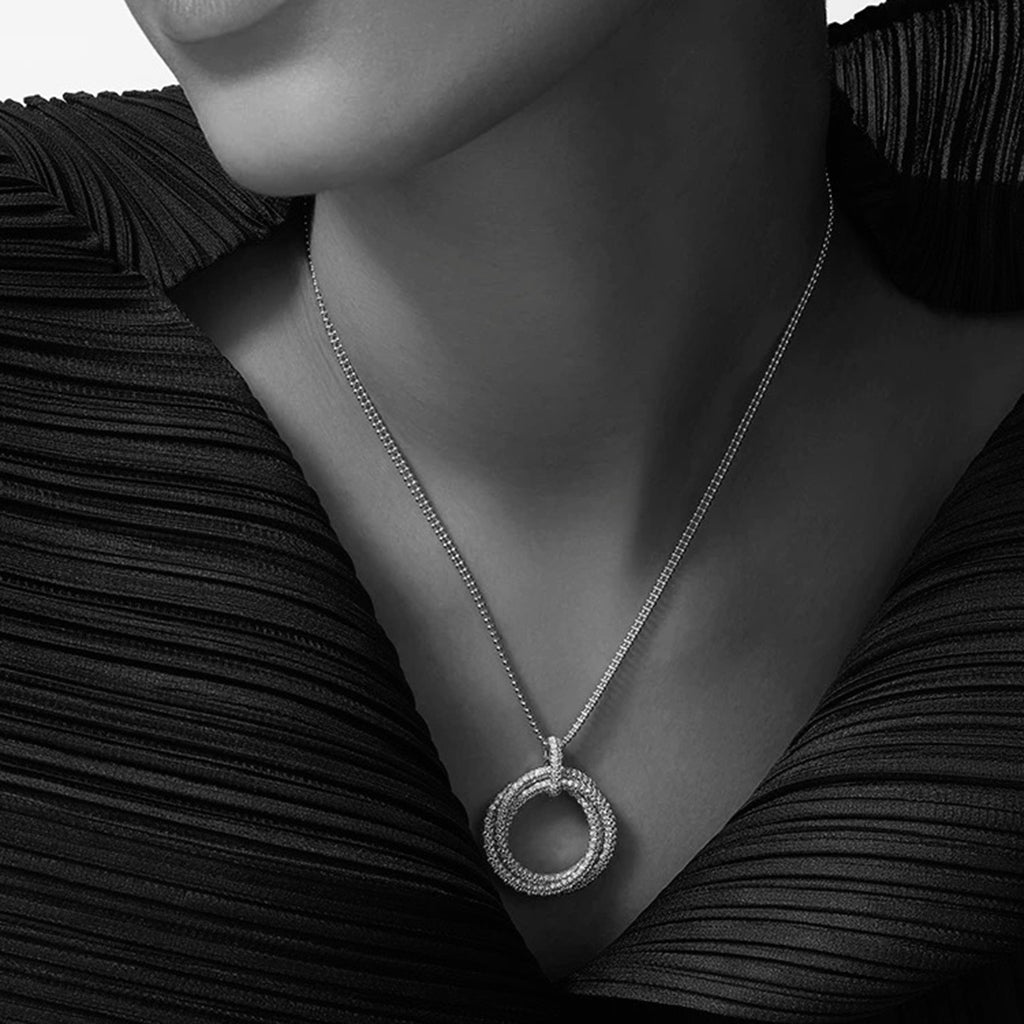 [Rosla]TRINITY LARGE FULL DIAMOND  NECKLACE