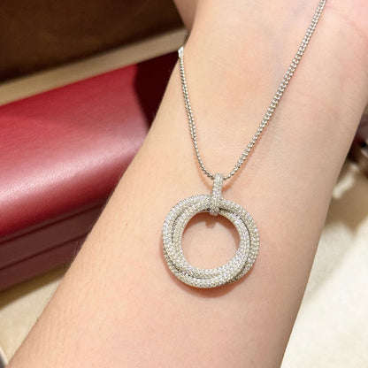 [Rosla]TRINITY LARGE FULL DIAMOND  NECKLACE