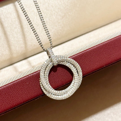 [Rosla]TRINITY LARGE FULL DIAMOND  NECKLACE