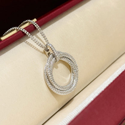 [Rosla]TRINITY LARGE FULL DIAMOND  NECKLACE
