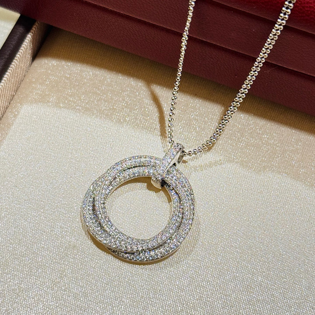[Rosla]TRINITY LARGE FULL DIAMOND  NECKLACE