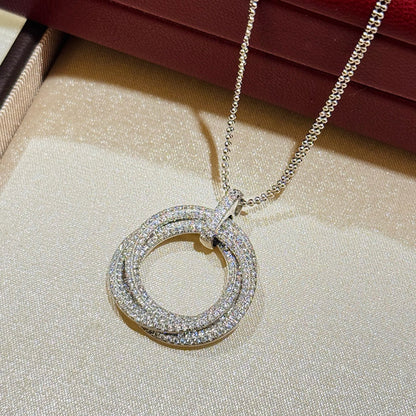 [Rosla]TRINITY LARGE FULL DIAMOND  NECKLACE