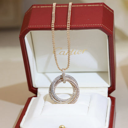 [Rosla]TRINITY LARGE FULL DIAMOND  NECKLACE