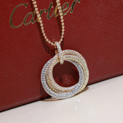 [Rosla]TRINITY LARGE FULL DIAMOND  NECKLACE