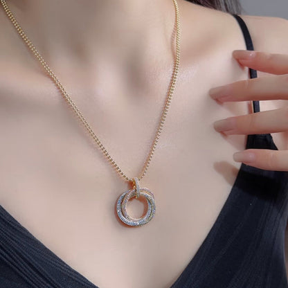 [Rosla]TRINITY LARGE FULL DIAMOND  NECKLACE