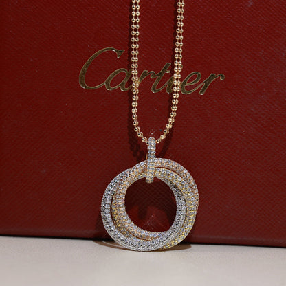 [Rosla]TRINITY LARGE FULL DIAMOND  NECKLACE