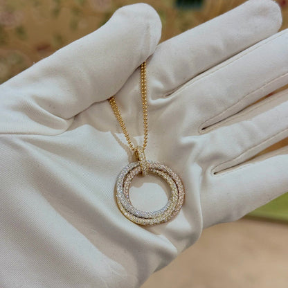 [Rosla]TRINITY LARGE FULL DIAMOND  NECKLACE