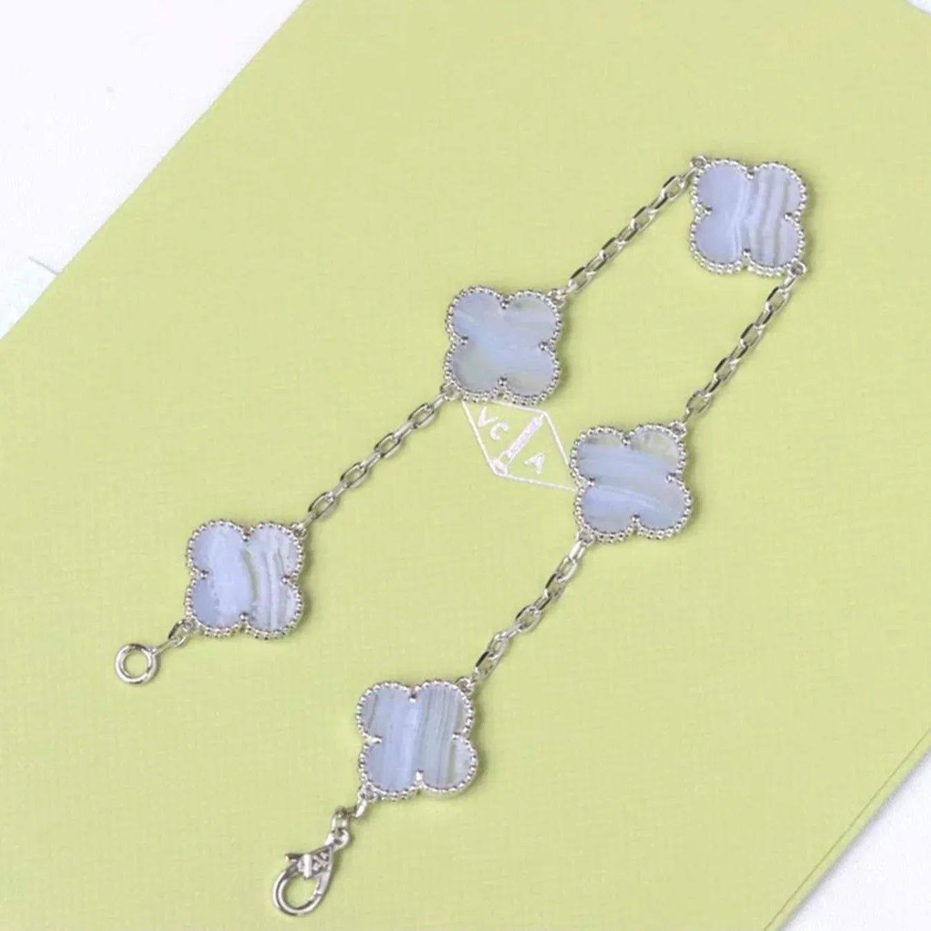 [Rosla] CLOVER 5 MOTIF PURPLE CHALCEDONY BRACELET COLLECTION