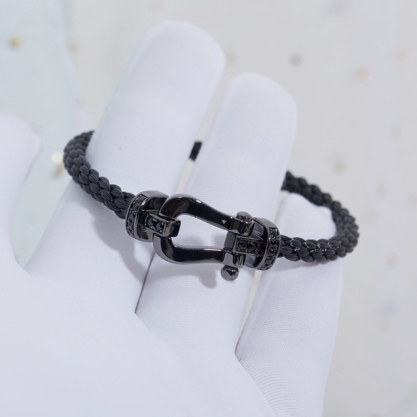 [Rosla]FORCE LARGE SERIES HORSESHOE BLACK SAMURAI BRACELET