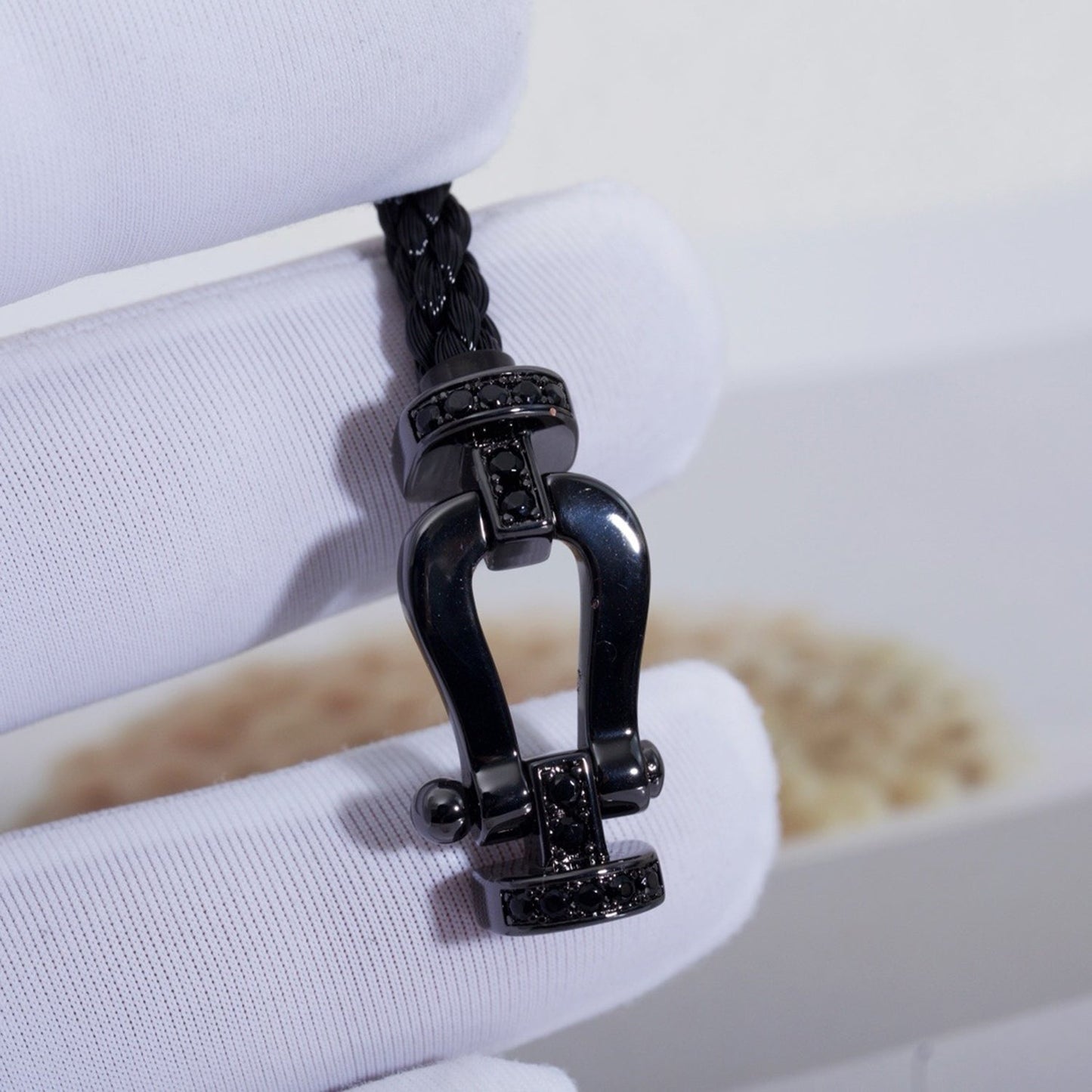 [Rosla]FORCE LARGE SERIES HORSESHOE BLACK SAMURAI BRACELET