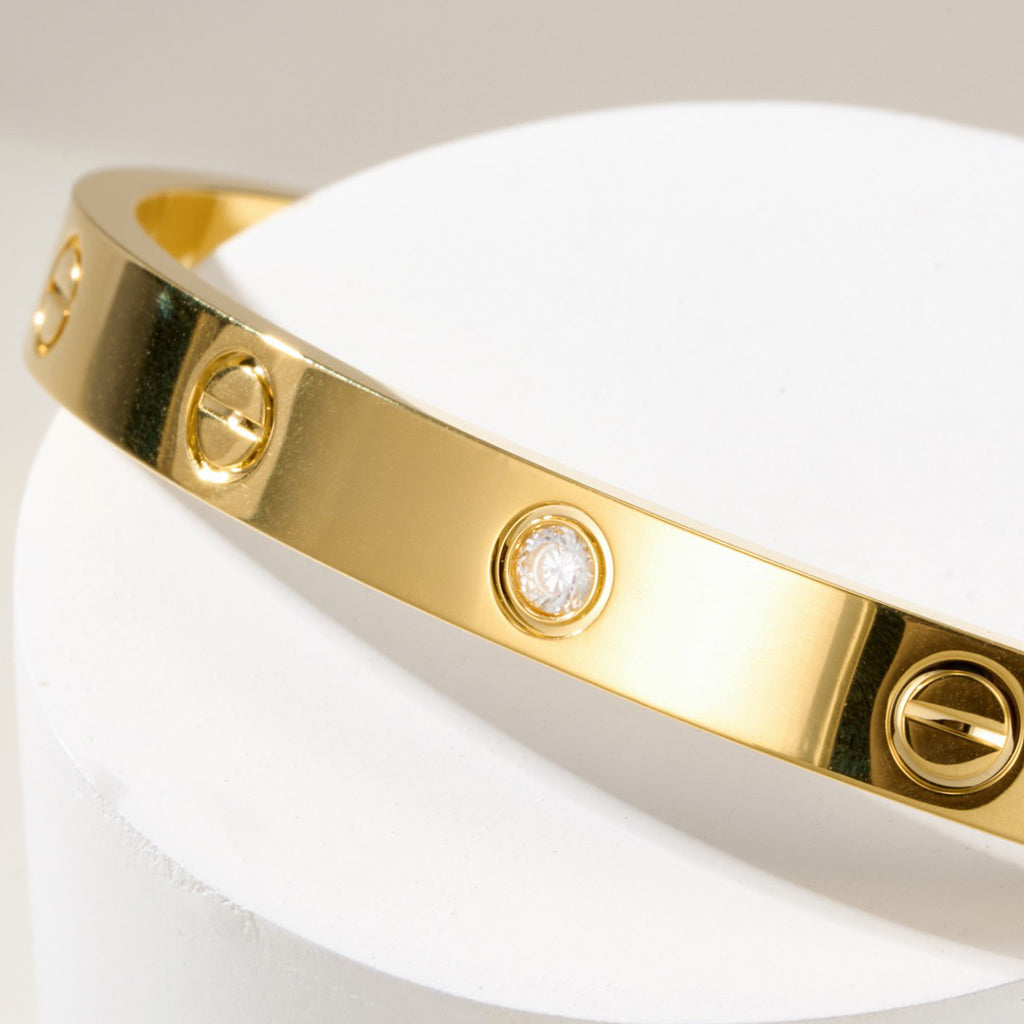 [Rosla]LOVE BRACELET 6.1MM 1 DIAMOND OPEN CUFF