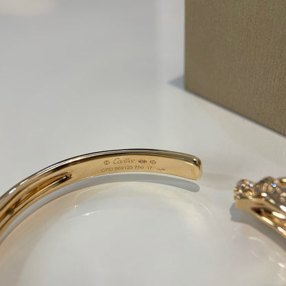 [Rosla]PANTHERE HALF DIAMOND OPEN BRACELET