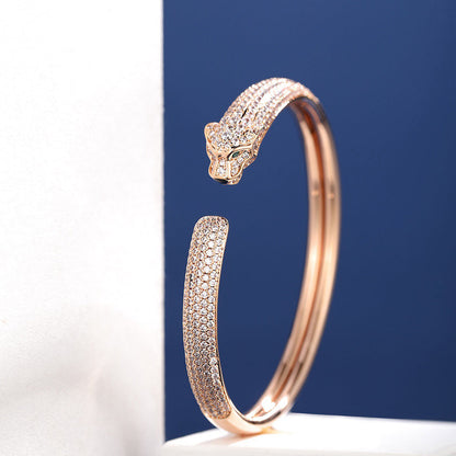 [Rosla]PANTHERE FULL DIAMOND OPEN BRACELET