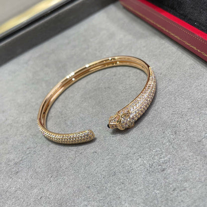 [Rosla]PANTHERE FULL DIAMOND OPEN BRACELET