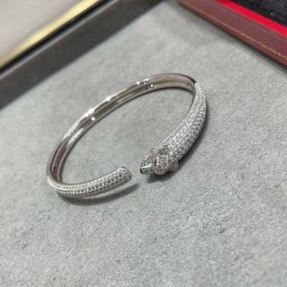 [Rosla]PANTHERE FULL DIAMOND OPEN BRACELET