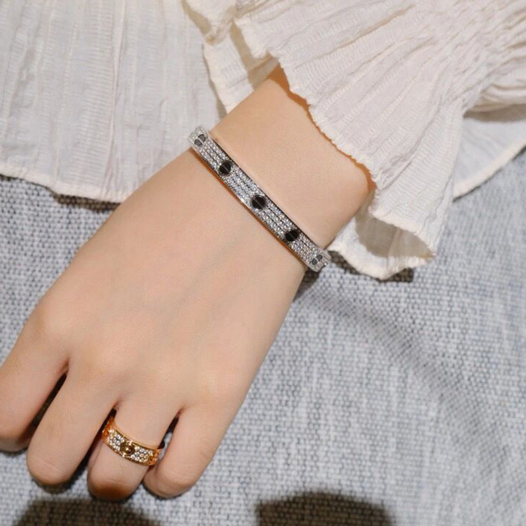 [Rosla]LOVE BRACELET 6.1MM DIAMOND-PAVED CERAMIC