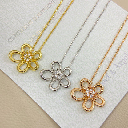 [Rosla]FLOWERLACE NECKLACE 5 DIAMONDS