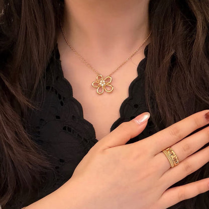 [Rosla]FLOWERLACE NECKLACE 5 DIAMONDS