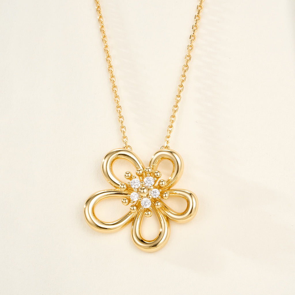 [Rosla]FLOWERLACE NECKLACE 5 DIAMONDS