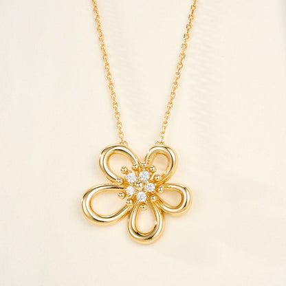 [Rosla]FLOWERLACE NECKLACE 5 DIAMONDS