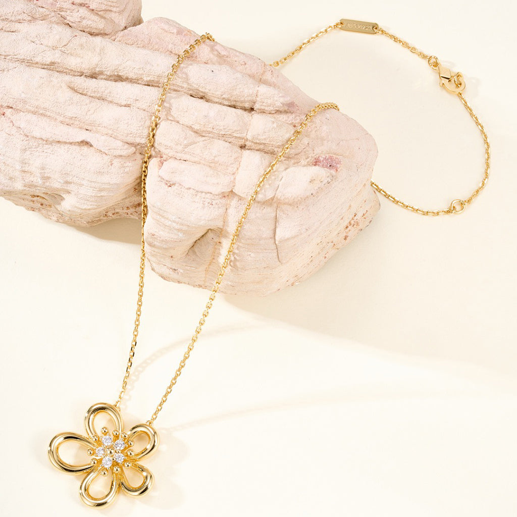 [Rosla]FLOWERLACE NECKLACE 5 DIAMONDS