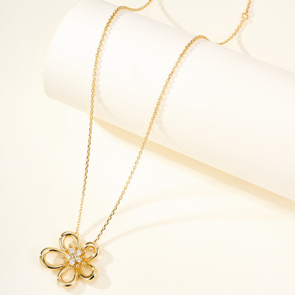 [Rosla]FLOWERLACE NECKLACE 5 DIAMONDS